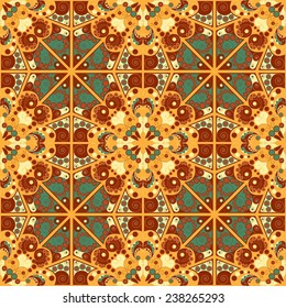 Vector seamless pattern. Colorful ethnic ornament. Arabesque style