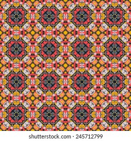 Vector seamless pattern. Colorful ethnic ornament. Arabesque style