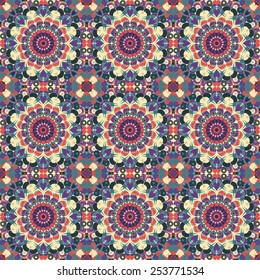 Vector seamless pattern. Colorful ethnic ornament. Arabesque style