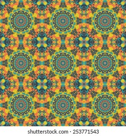 Vector seamless pattern. Colorful ethnic ornament. Arabesque style