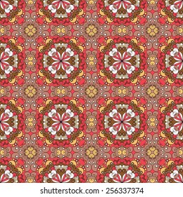 Vector seamless pattern. Colorful ethnic ornament. Arabesque style
