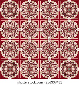 Vector seamless pattern. Colorful ethnic ornament. Arabesque style