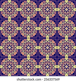 Vector seamless pattern. Colorful ethnic ornament. Arabesque style