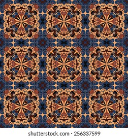 Vector seamless pattern. Colorful ethnic ornament. Arabesque style