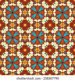 Vector seamless pattern. Colorful ethnic ornament. Arabesque style