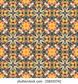 Vector seamless pattern. Colorful ethnic ornament. Arabesque style