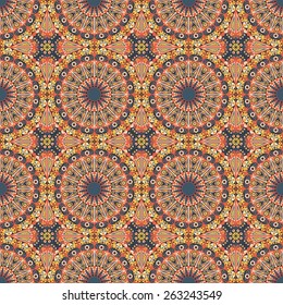 Vector seamless pattern. Colorful ethnic ornament. Arabesque style