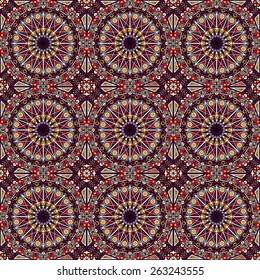 Vector seamless pattern. Colorful ethnic ornament. Arabesque style