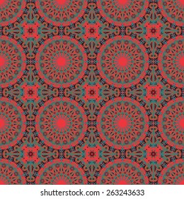Vector seamless pattern. Colorful ethnic ornament. Arabesque style