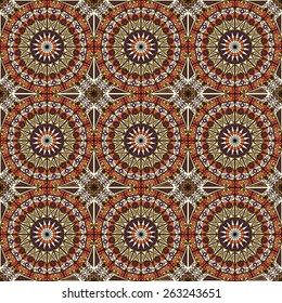 Vector seamless pattern. Colorful ethnic ornament. Arabesque style