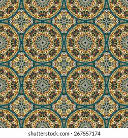 Vector seamless pattern. Colorful ethnic ornament. Arabesque style