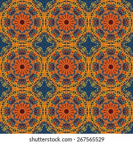 Vector seamless pattern. Colorful ethnic ornament. Arabesque style