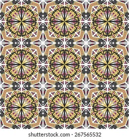Vector seamless pattern. Colorful ethnic ornament. Arabesque style