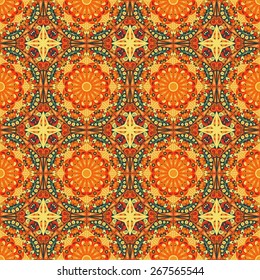 Vector seamless pattern. Colorful ethnic ornament. Arabesque style