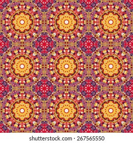 Vector seamless pattern. Colorful ethnic ornament. Arabesque style