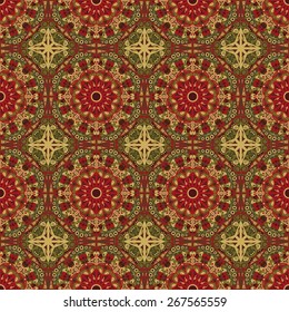 Vector seamless pattern. Colorful ethnic ornament. Arabesque style