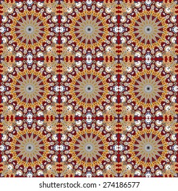 Vector seamless pattern. Colorful ethnic ornament. Arabesque style