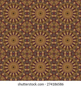 Vector seamless pattern. Colorful ethnic ornament. Arabesque style