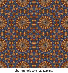 Vector seamless pattern. Colorful ethnic ornament. Arabesque style