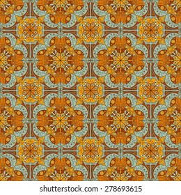 Vector seamless pattern. Colorful ethnic ornament. Arabesque style