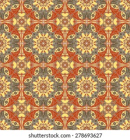 Vector seamless pattern. Colorful ethnic ornament. Arabesque style