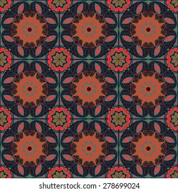 Vector seamless pattern. Colorful ethnic ornament. Arabesque style