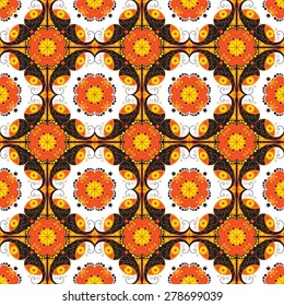 Vector seamless pattern. Colorful ethnic ornament. Arabesque style