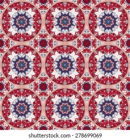 Vector seamless pattern. Colorful ethnic ornament. Arabesque style