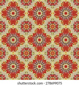 Vector seamless pattern. Colorful ethnic ornament. Arabesque style