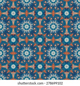 Vector seamless pattern. Colorful ethnic ornament. Arabesque style