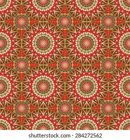 Vector seamless pattern. Colorful ethnic ornament. Arabesque style