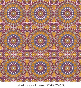 Vector seamless pattern. Colorful ethnic ornament. Arabesque style