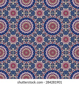 Vector seamless pattern. Colorful ethnic ornament. Arabesque style