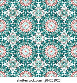 Vector seamless pattern. Colorful ethnic ornament. Arabesque style