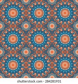 Vector seamless pattern. Colorful ethnic ornament. Arabesque style