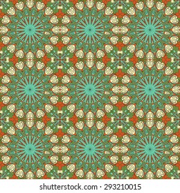 Vector seamless pattern. Colorful ethnic ornament. Arabesque style