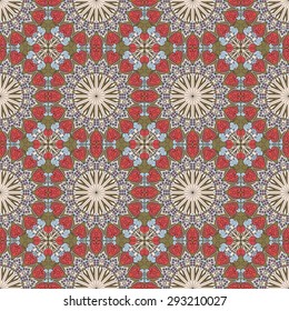 Vector seamless pattern. Colorful ethnic ornament. Arabesque style