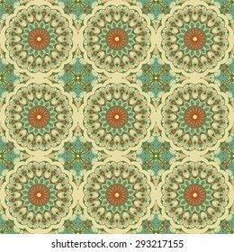 Vector seamless pattern. Colorful ethnic ornament. Arabesque style