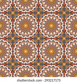 Vector seamless pattern. Colorful ethnic ornament. Arabesque style