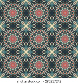 Vector seamless pattern. Colorful ethnic ornament. Arabesque style