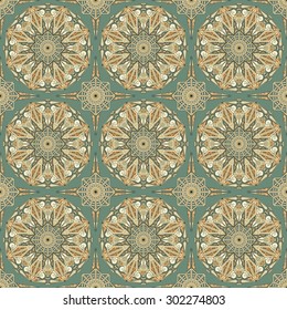 Vector seamless pattern. Colorful ethnic ornament. Arabesque style