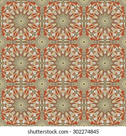 Vector seamless pattern. Colorful ethnic ornament. Arabesque style
