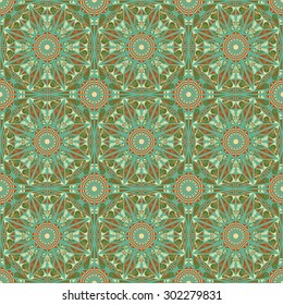Vector seamless pattern. Colorful ethnic ornament. Arabesque style