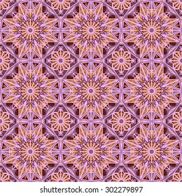 Vector seamless pattern. Colorful ethnic ornament. Arabesque style