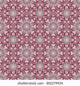 Vector seamless pattern. Colorful ethnic ornament. Arabesque style