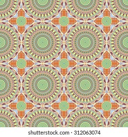 Vector seamless pattern. Colorful ethnic ornament. Arabesque style