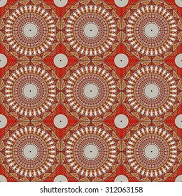 Vector seamless pattern. Colorful ethnic ornament. Arabesque style