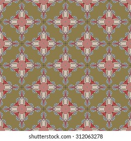 Vector seamless pattern. Colorful ethnic ornament. Arabesque style