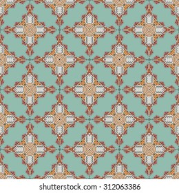 Vector seamless pattern. Colorful ethnic ornament. Arabesque style