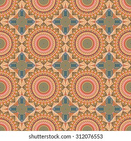Vector seamless pattern. Colorful ethnic ornament. Arabesque style